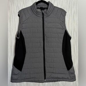 Women's Black and Gray Quilted Vest